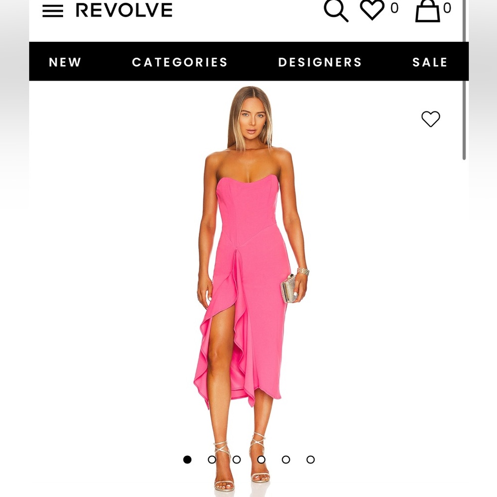 Katie May (NWT) strapless ruffle pink cocktail dress